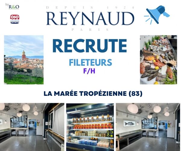 REYNAUD recherche Fileteurs (F/H) à La Marée Tropézienne (83)