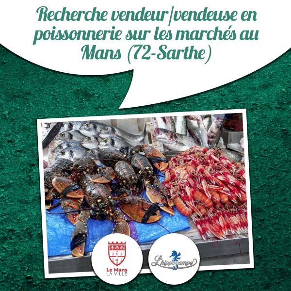 Recherche vendeur/vendeuse en poissonnerie sur les marchés au Mans (72-Sarthe)