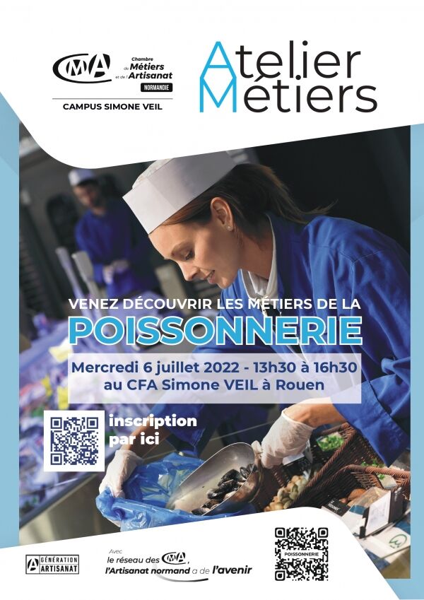 CFA Simone Veil à Rouen - venez découvrir les métiers de la poissonnerie - mercredi 6 juillet de 13h30 à 16h30